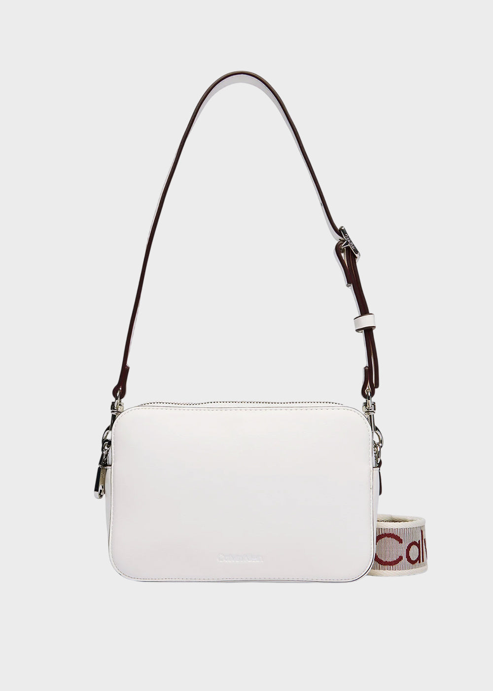 Borsa con tracolla in tessuto con doppia zip, piccola