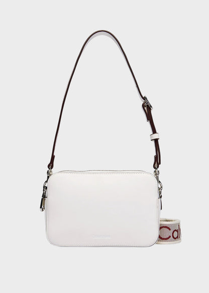 Borsa con tracolla in tessuto con doppia zip, piccola