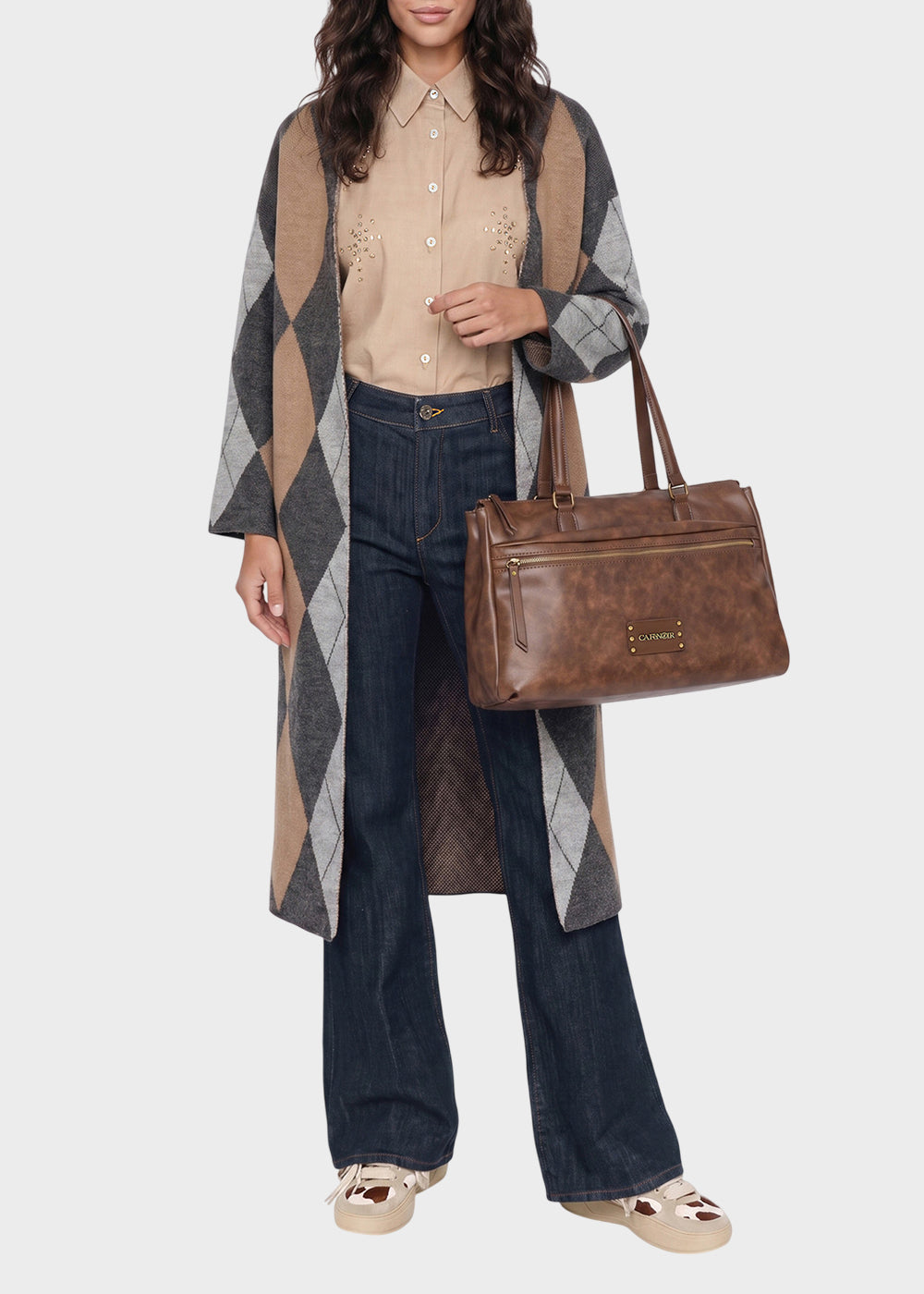 Borsa da spalla con zip frontale-2