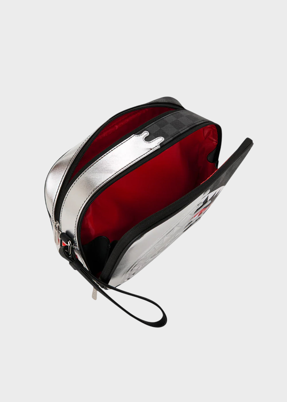 Pochette grande Side Drip Check con manico da polso