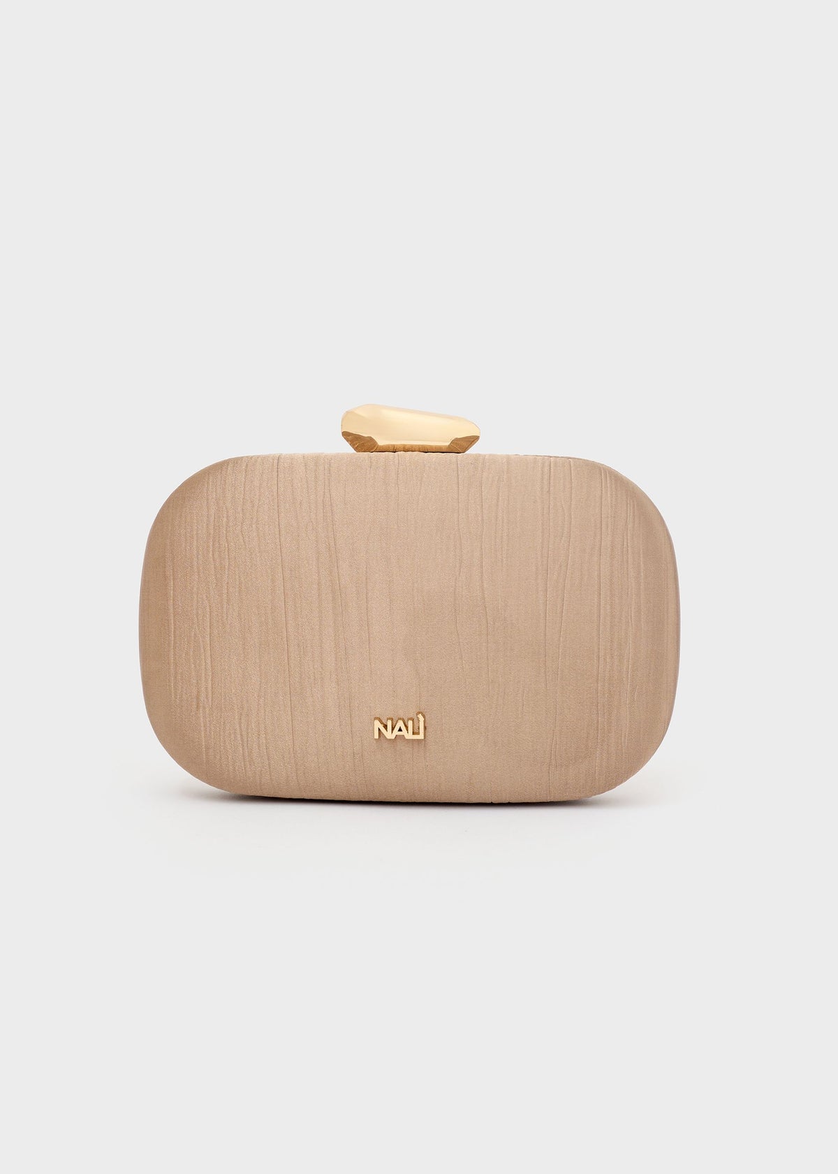 Clutch Nadine Plissé laminato con tracolla a catena
