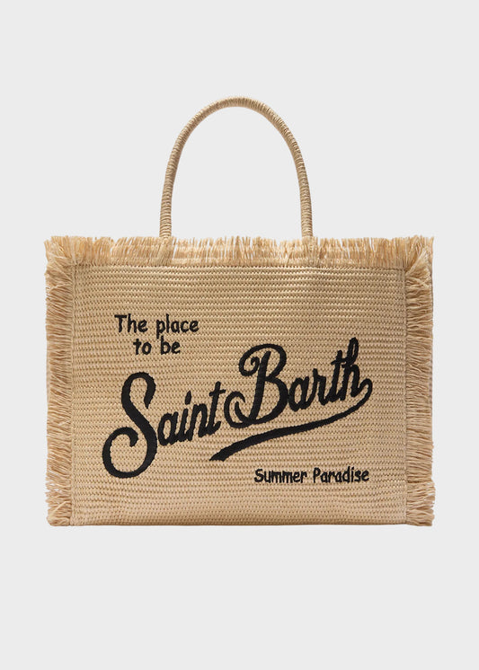 Borsa da mare grande Vanity Straw in tessuto effetto paglia