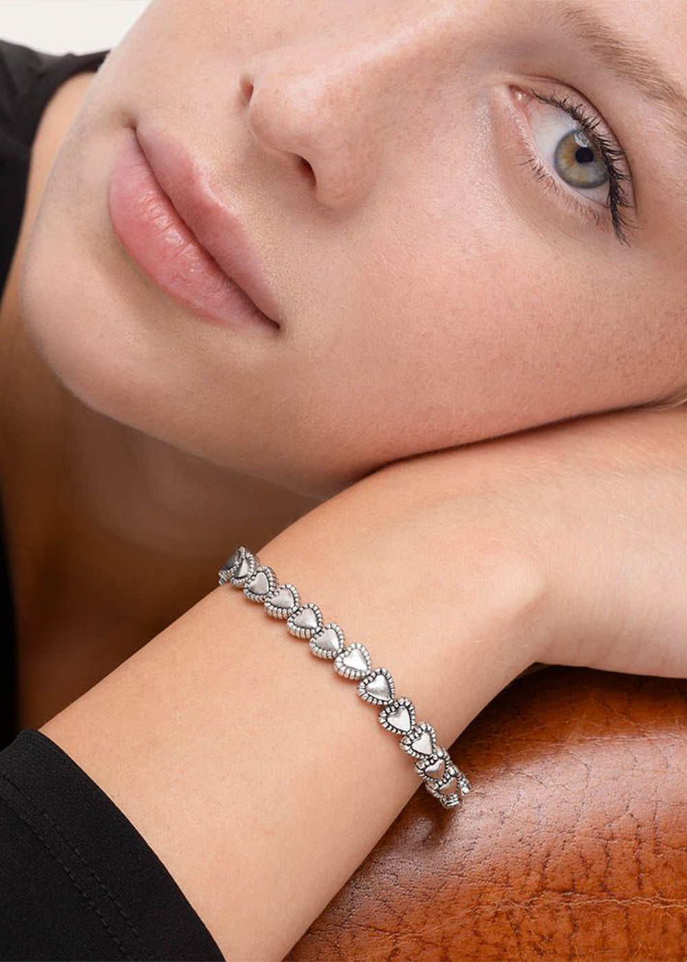 Bracciale Elastico Cuori Merletto