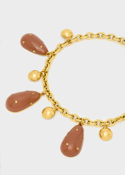 Collana Juls con pendenti smaltati marrone