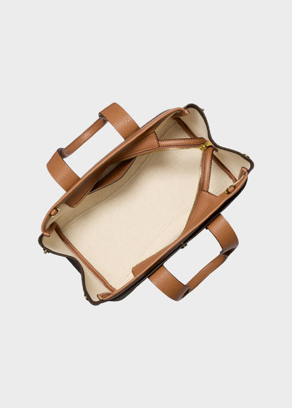 Borsa bauletto a mano Romee con tracolla e logo all over