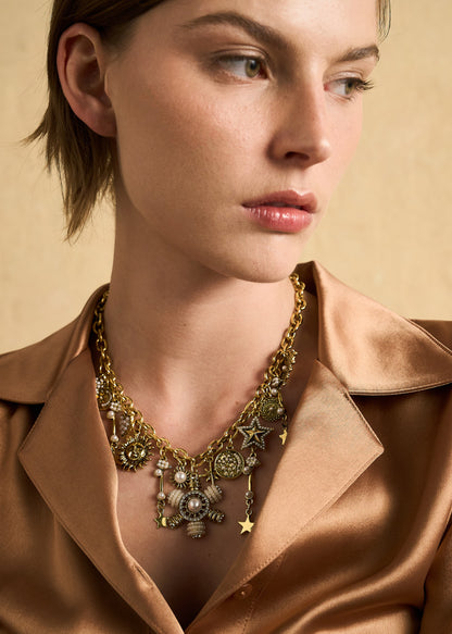 Collana Elis fiore pendente e pietre