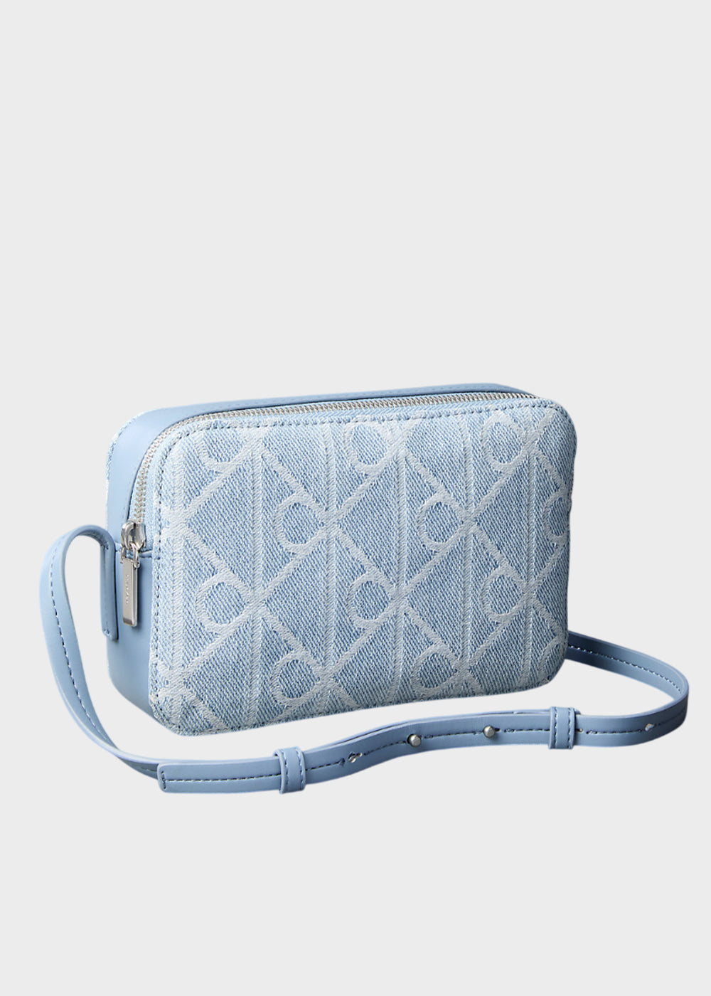 Borsa a tracolla in denim con emblem logo all-over-3
