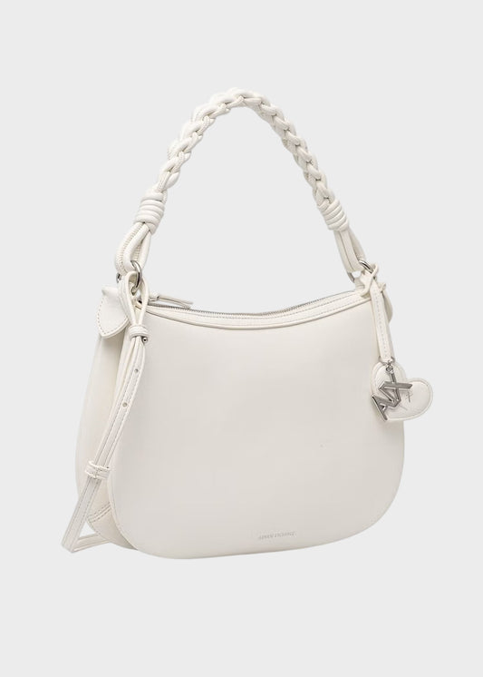 Borsa a spalla Maya M con manico a intreccio e ciondolo Cuore