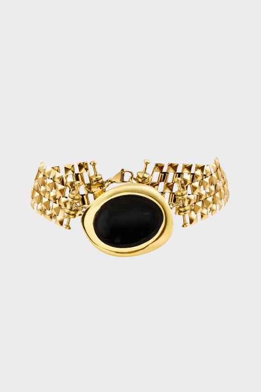 Collana Zoe corta elemento e smalto nero