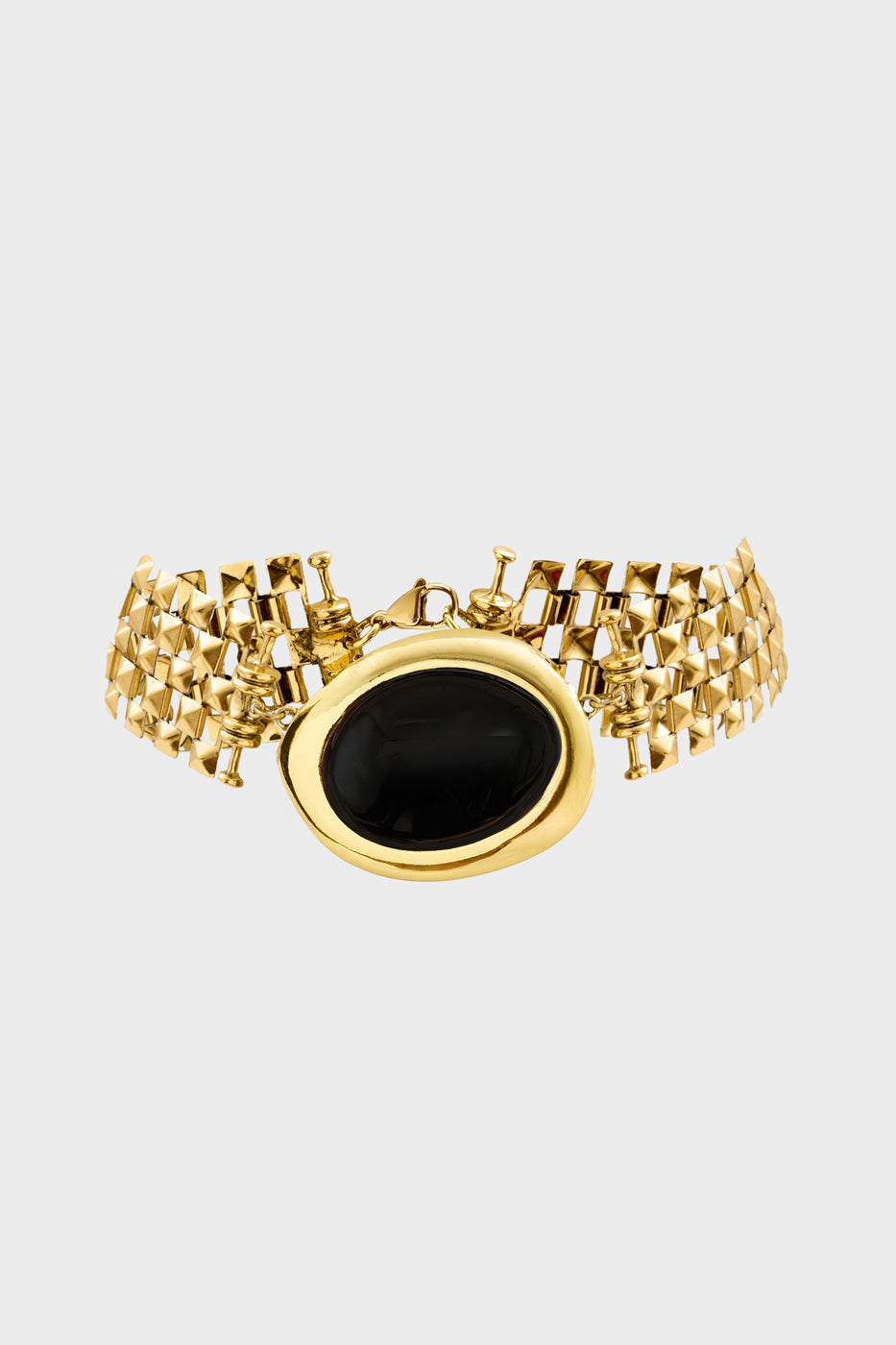 Collana Zoe corta elemento e smalto nero