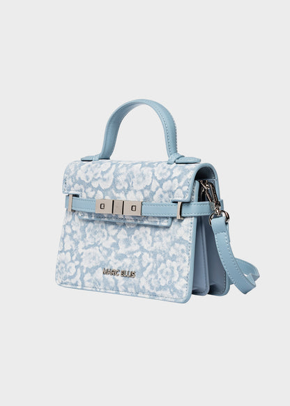 Borsa a mano con tracolla Around S in effetto denim