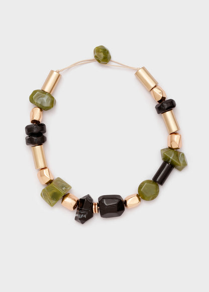 Collana Carmela in resina mix verde e nero