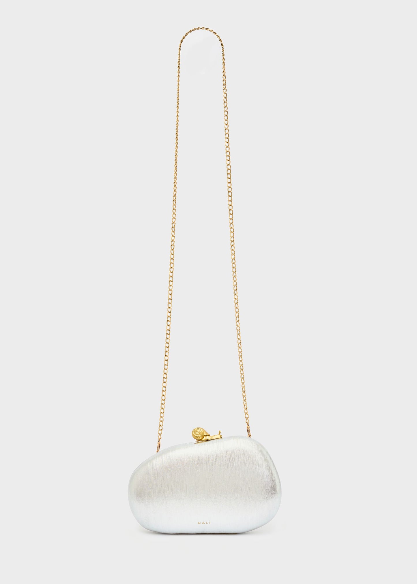 Clutch Zahra con chiusura Chiocciola e tracolla a catena