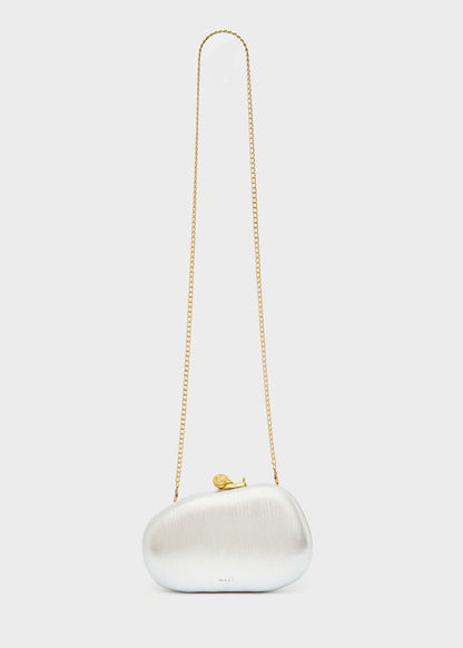 Clutch Zahra con chiusura Chiocciola e tracolla a catena
