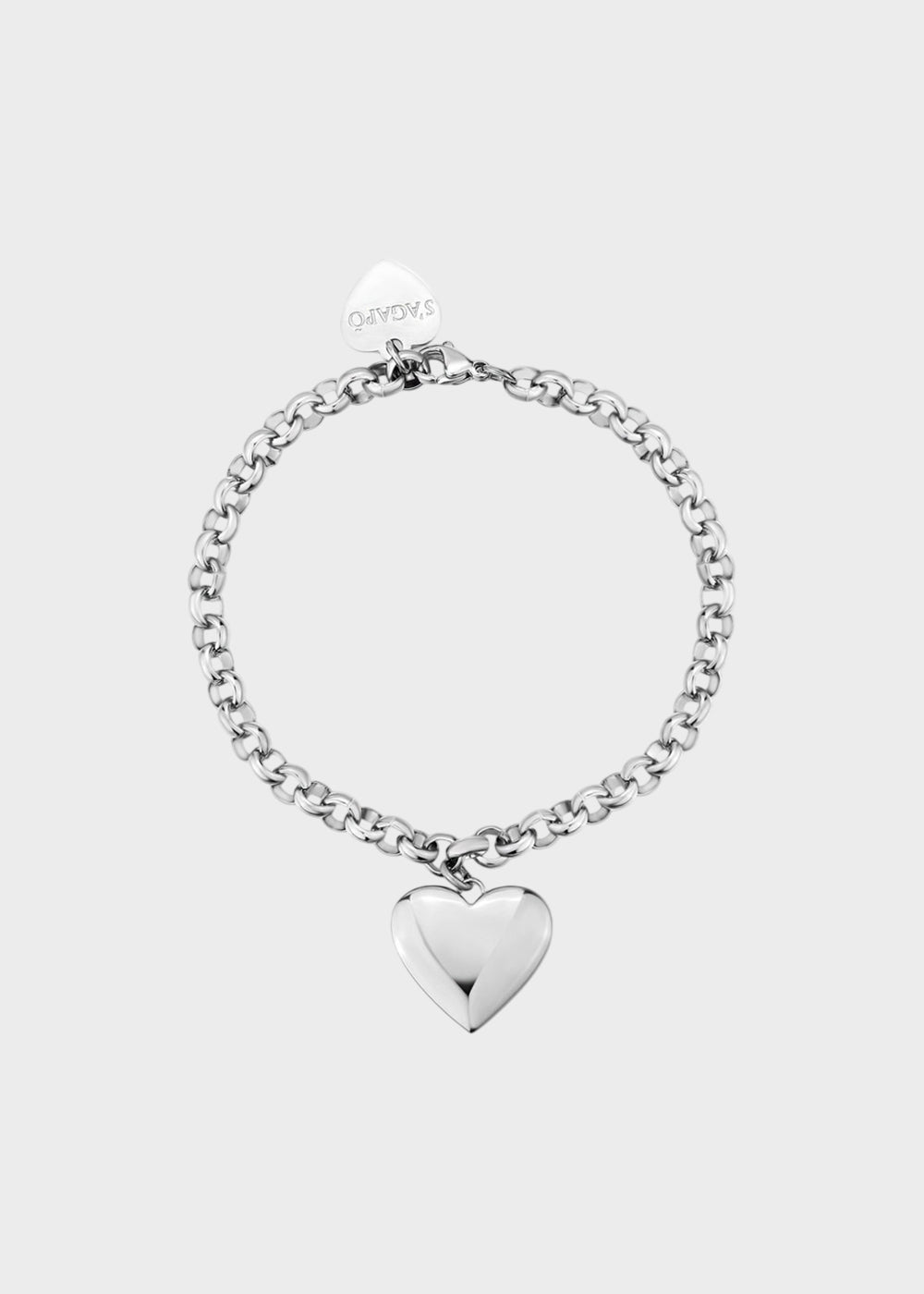 Bracciale catena Stellar in acciaio con pendente a forma di cuore