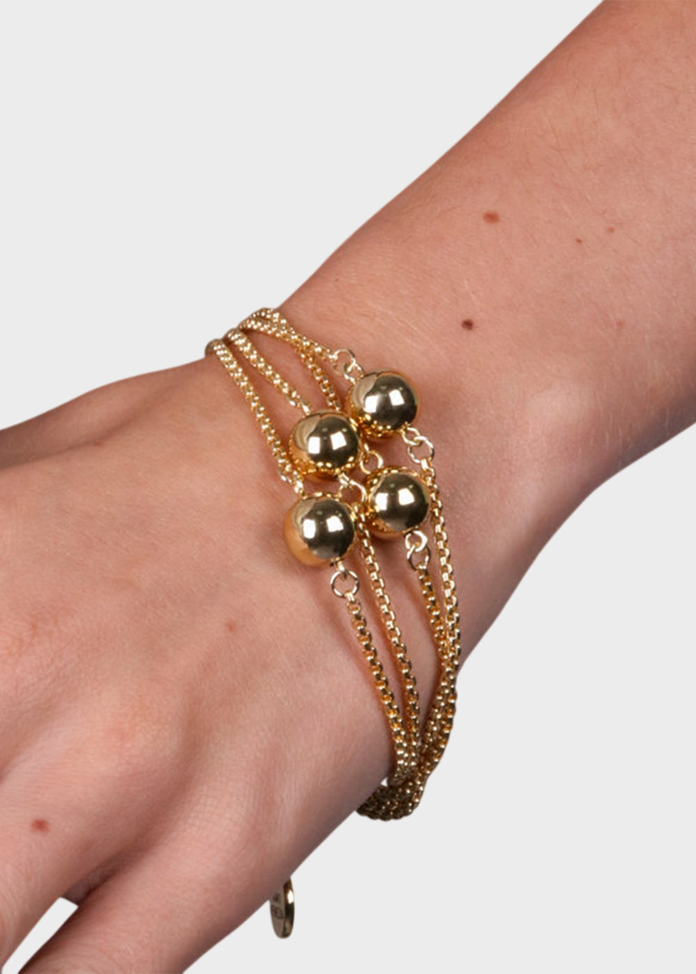 Bracciale multifilo in Metallo color oro con sfere