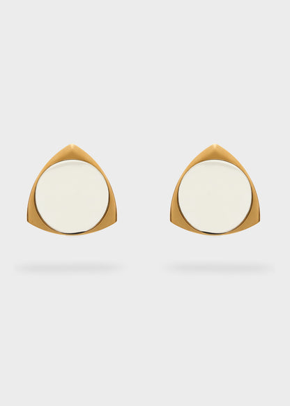 Oversized triangle earrings in 18kt gold-plated stainless steel