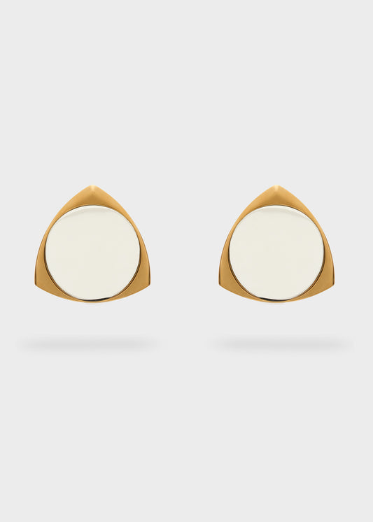 Oversized triangle earrings in 18kt gold-plated stainless steel