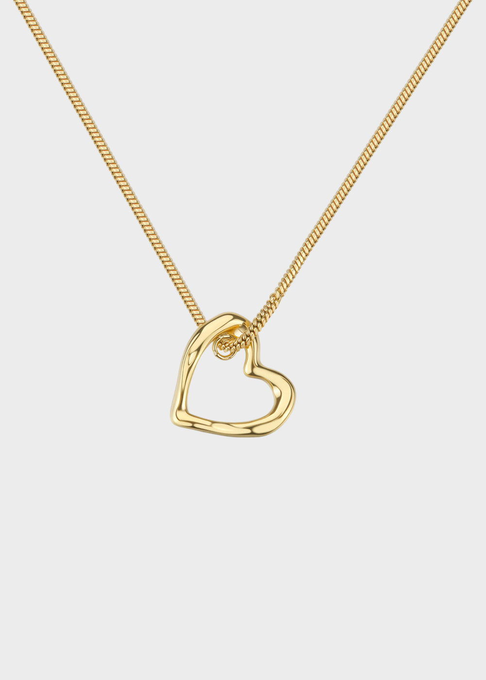 Collana Emotion in acciaio con finitura pvd oro 14K e pendente a forma di cuore