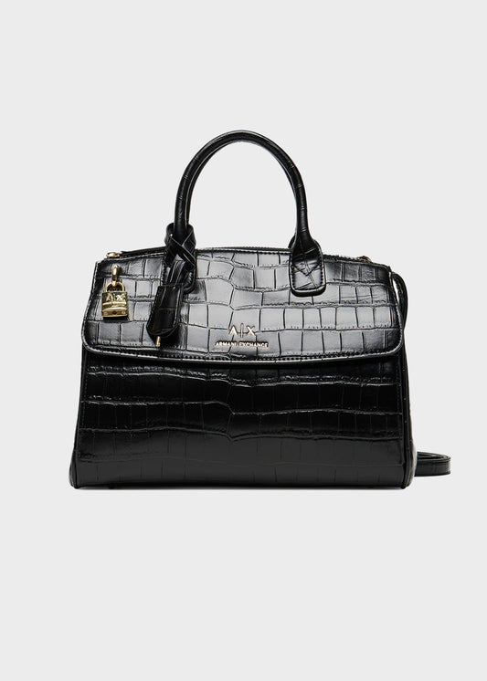 Borsa a mano con tracolla Jane Croco Tote M