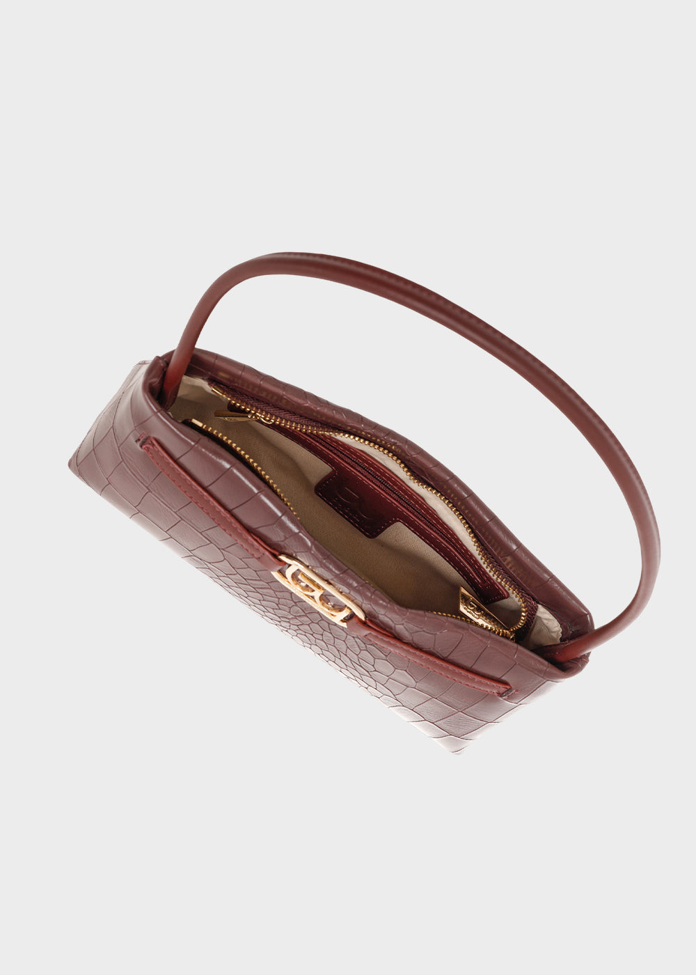 Borsa piccola a spalla Tenderness effetto coccodrillo-3