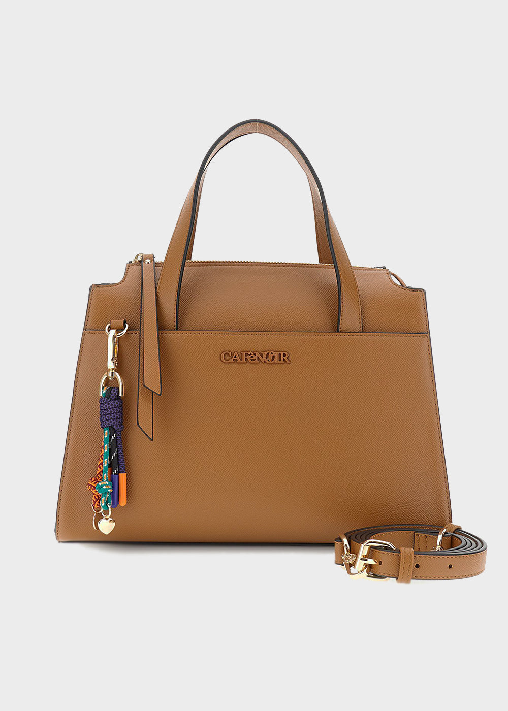 Shoulder bag with multicolored charms