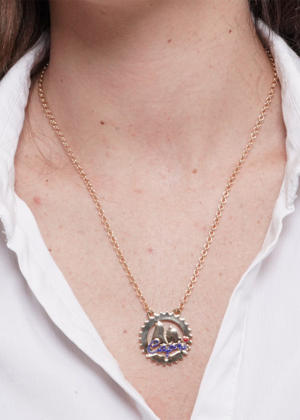 Collana in Metallo color oro Faraglioni e Capri